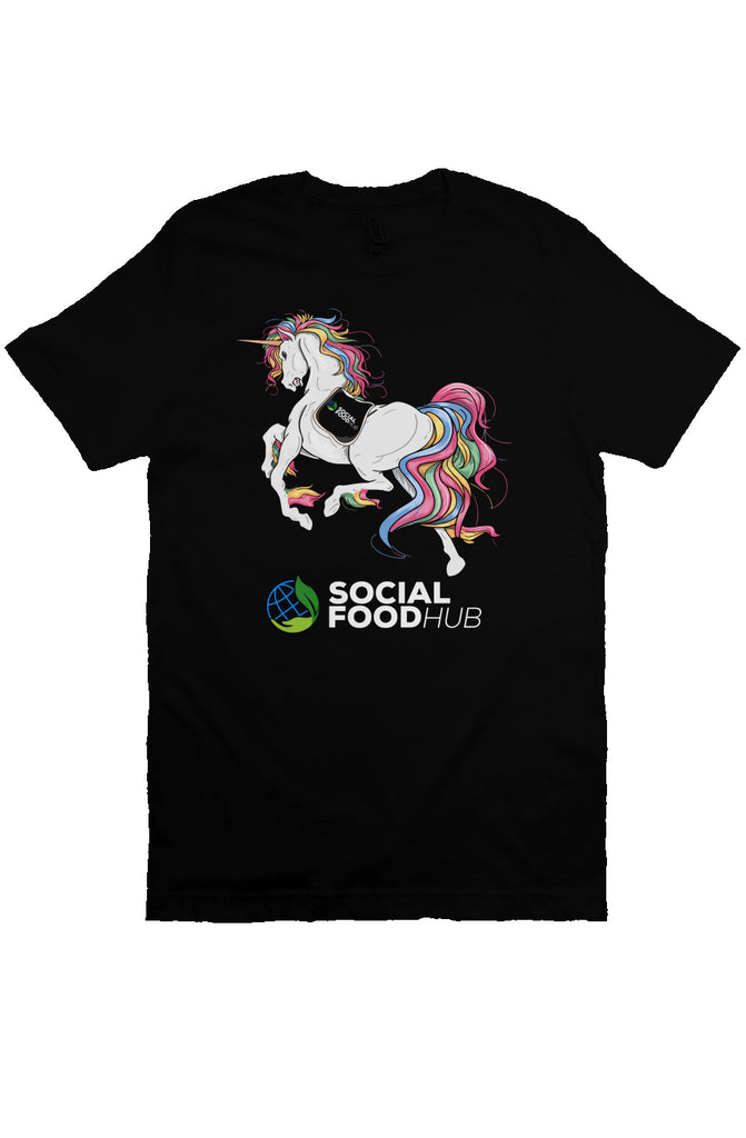 Adult Unisex Fit T-shirt Black w/Unicorn/logo 