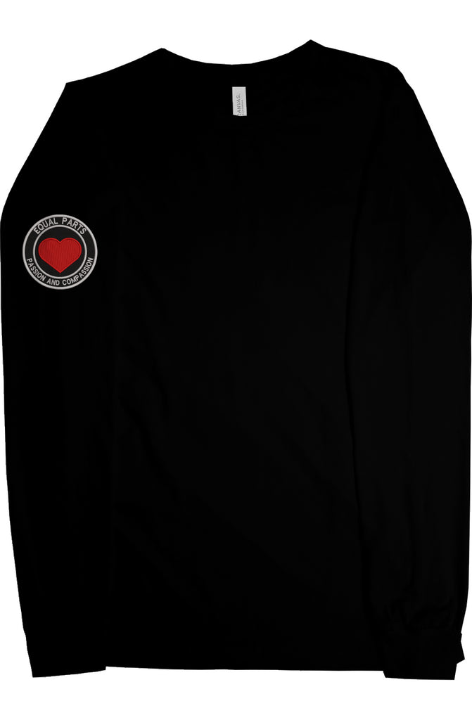 Adult Unisex Fit Long Sleeve black w/logo/sleeve 