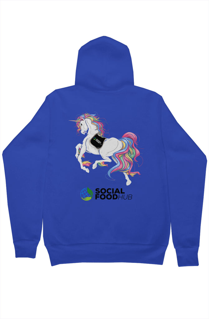 Adult Unisex Fit  pullover hoody Royal Blue w/unic