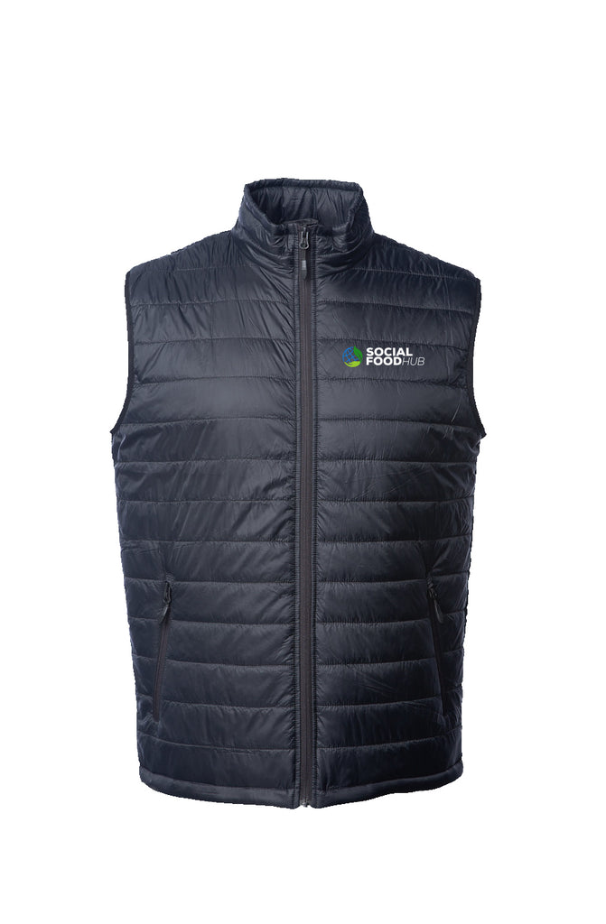 Mens black Puffer Vest w/Logo 