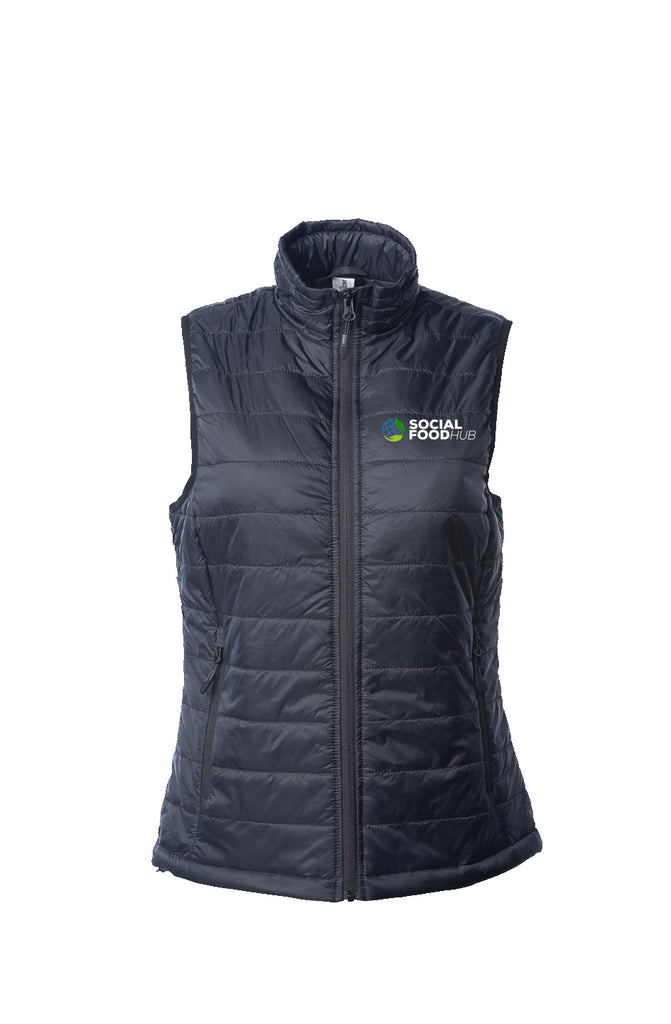 Women's black Puffer Vest w/Logo