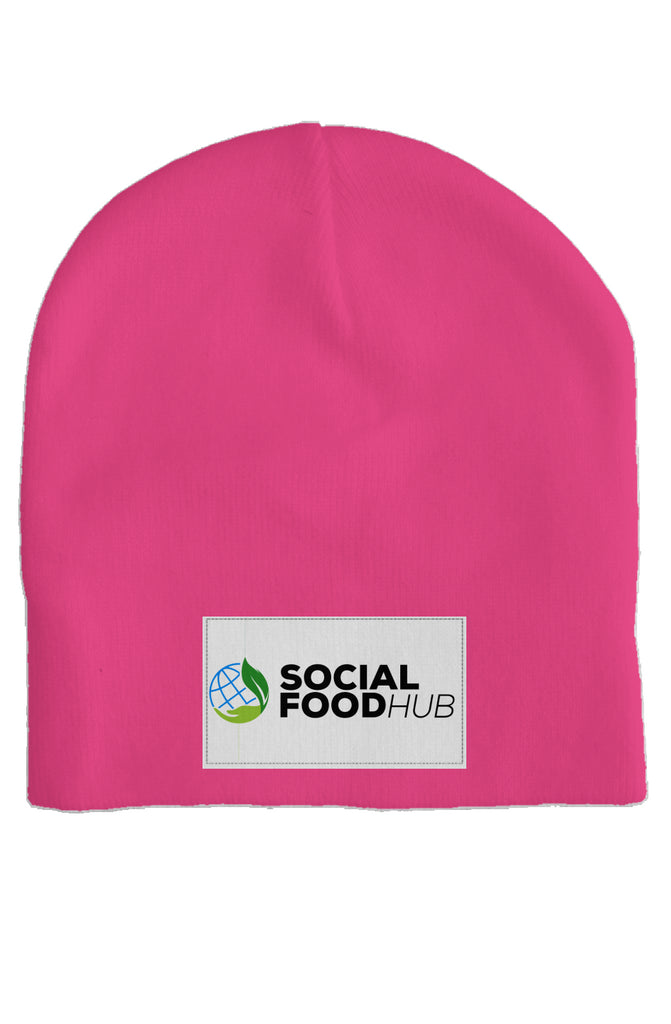 Hot pink skull cap beanie w/Logo 