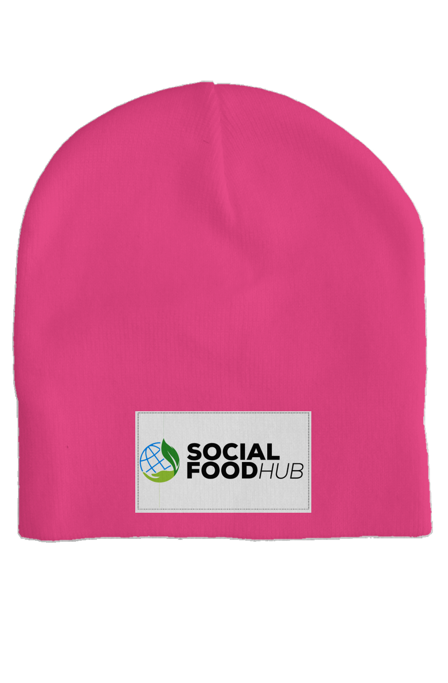Hot Pink Skull Cap Beanie w/ logo - Main Image