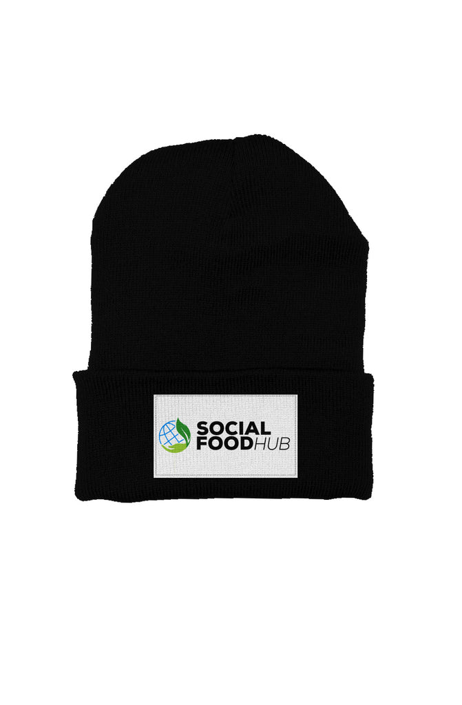 Black Form Fitting beanie w/ Logo