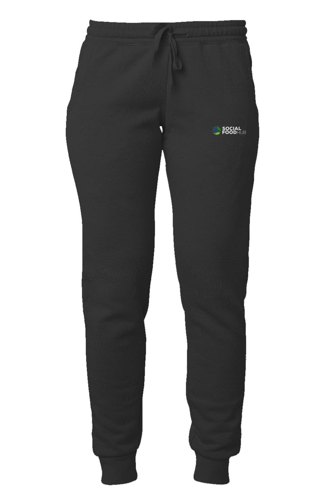 Women's soft Wash black Fleece Sweatpants w/logo 