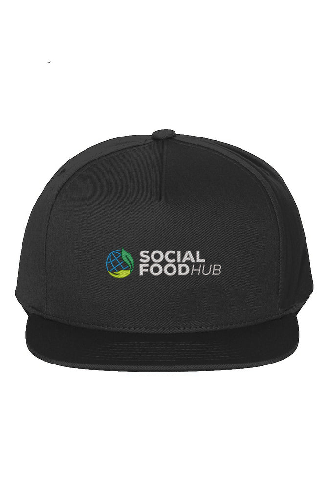 5-Panel Black Snapback Cap w/Logo