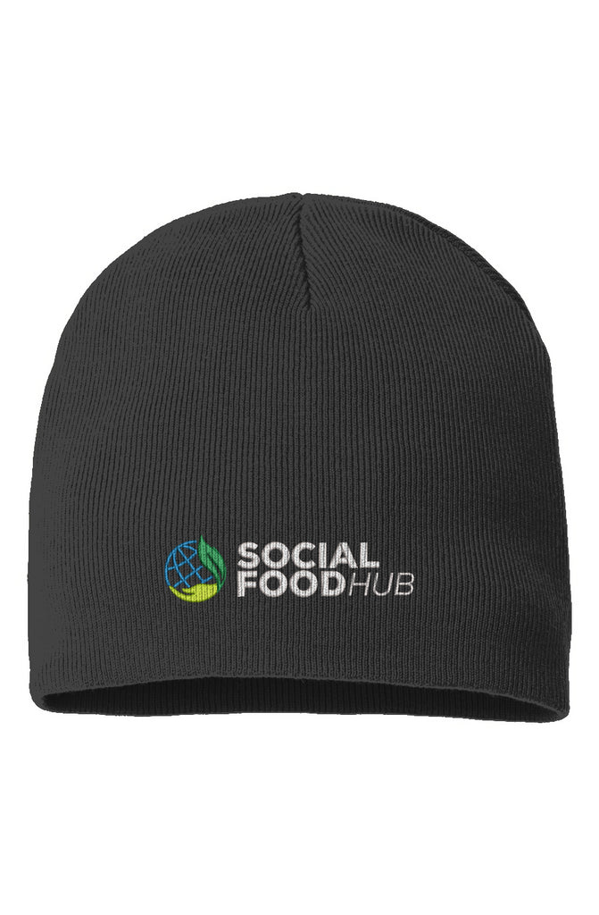 Sustainably Made Black Beanie w/Logo