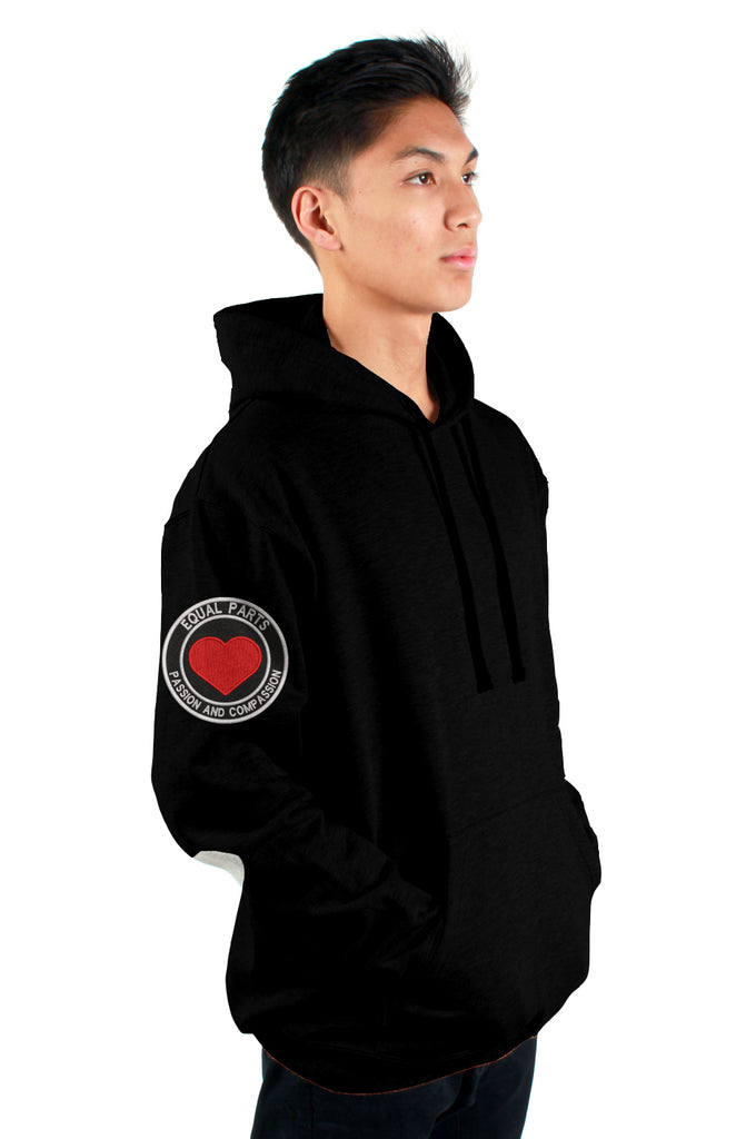 Adult Unisex fit Fleece pullover hoody Black 