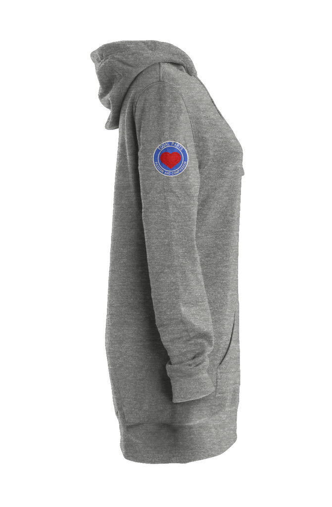 Women's  Hooded Sweatshirt Dress Nickel Color w/lo
