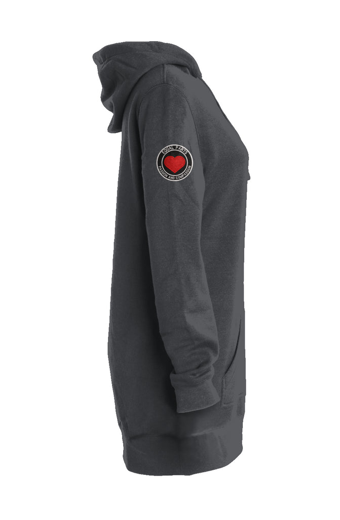 Women's Hooded Sweatshirt Dress Carbon Color w/log