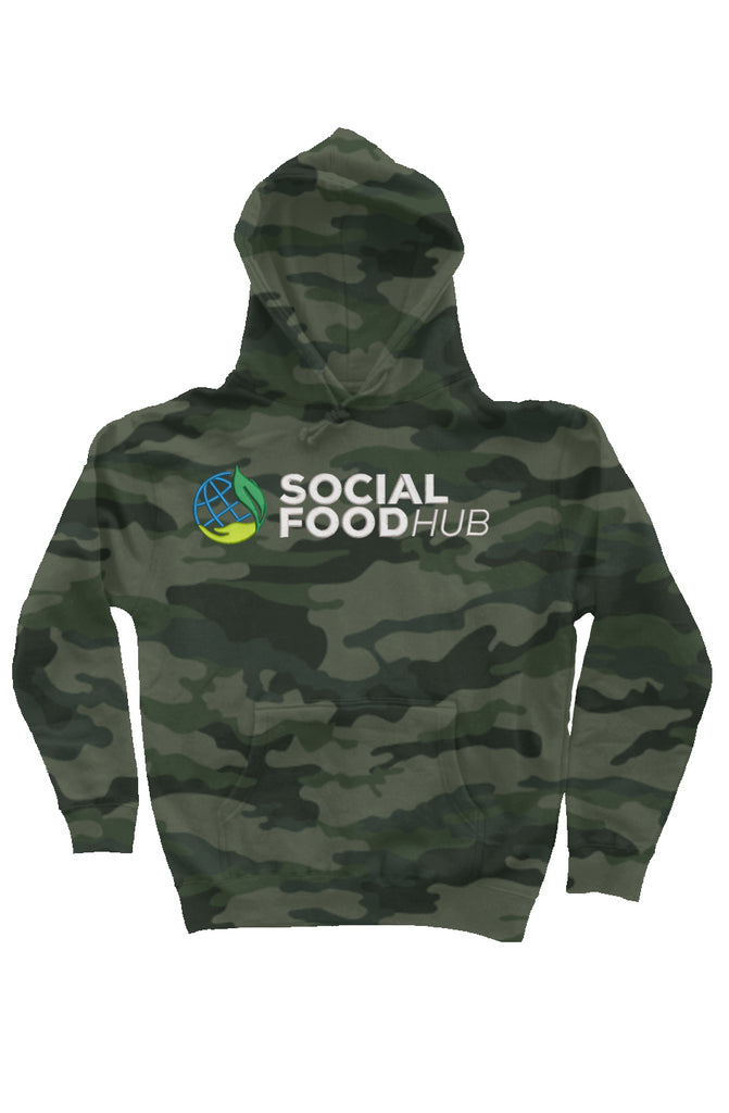 Adult Unisex fit Camo Heavyweight Hoodie w/logo/un