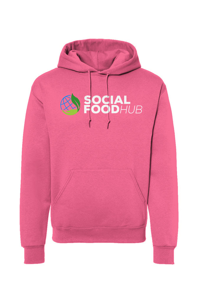 Adult unisex fit Pink Hooded Sweatshirt w/Logo/Uni