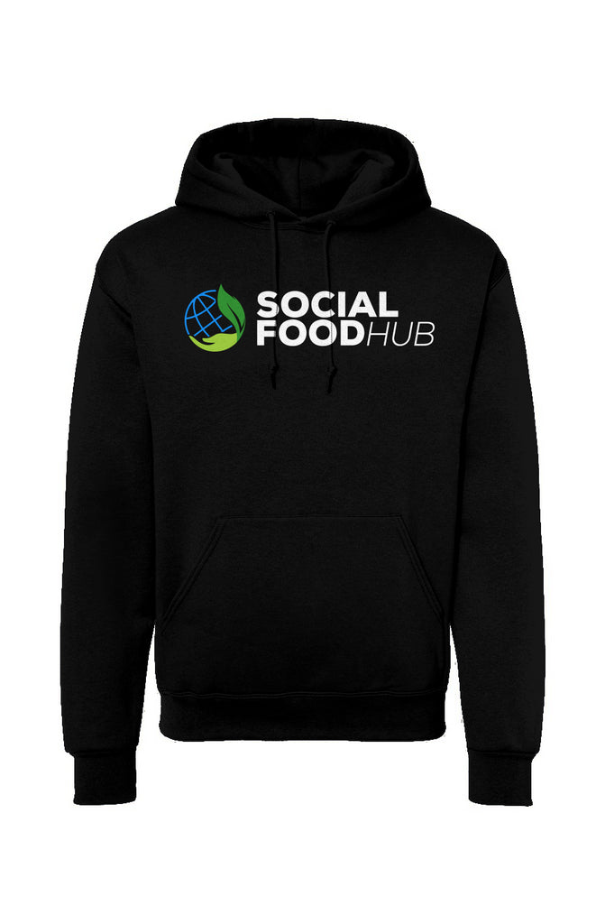 Adult Unisex fit Black Hooded Sweatshirt w/Logo/Un