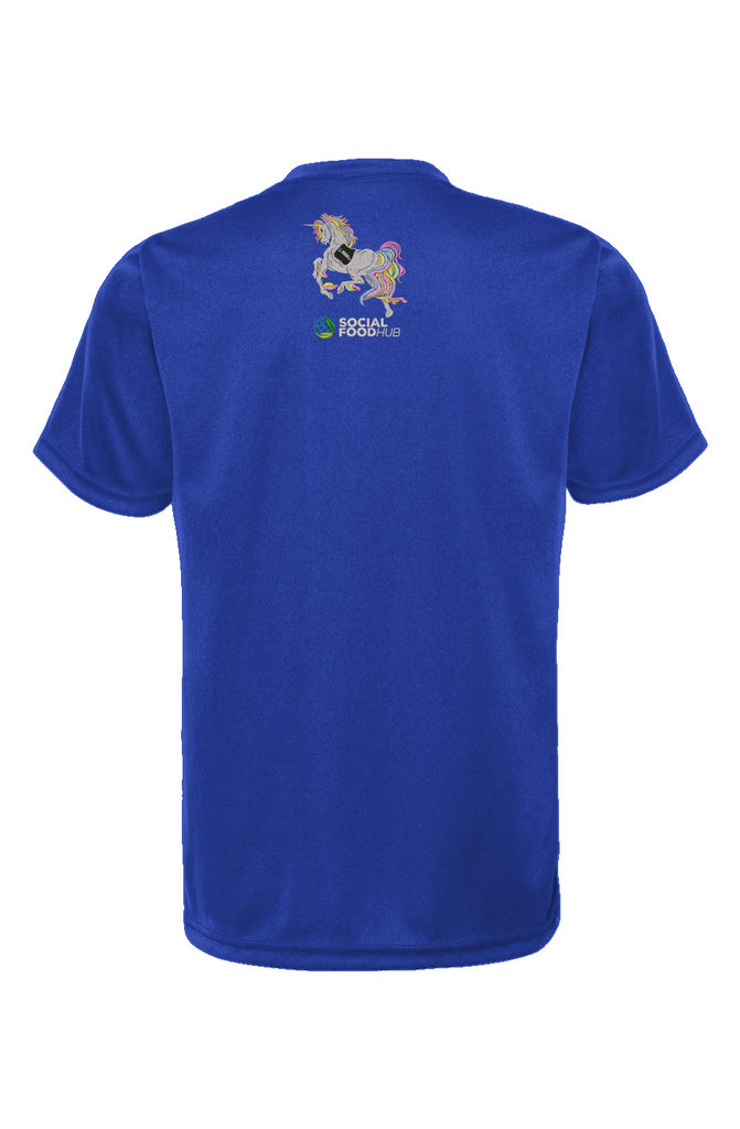 Youth Unisex fit Royal Blue Performance T-Shirt w/