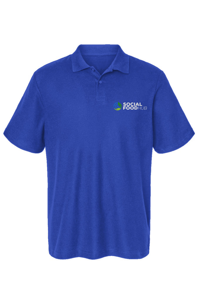 Men's Royal Blue Pique Polo logo/unicorn/sleeve pa