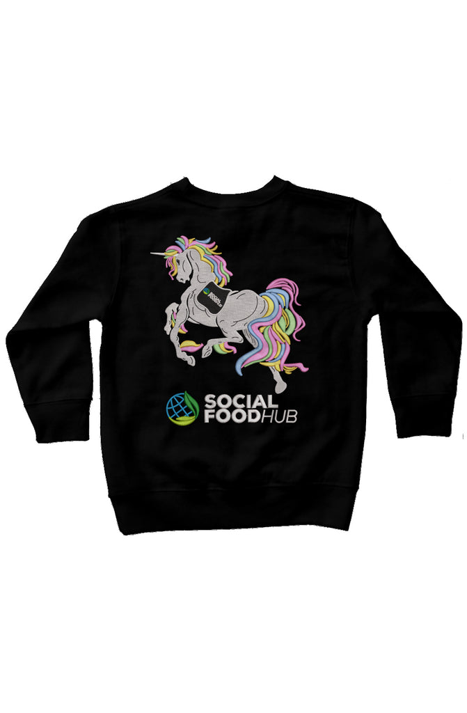 Toddler Unisex Fit Black fleece sweatshirt logo/un