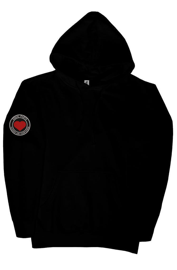  Adult unisex fit black pullover hoodie Logo/Unico