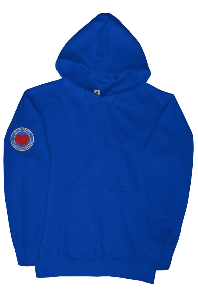  Adult Unisex fit Royal Blue Pullover hoodie w/Log