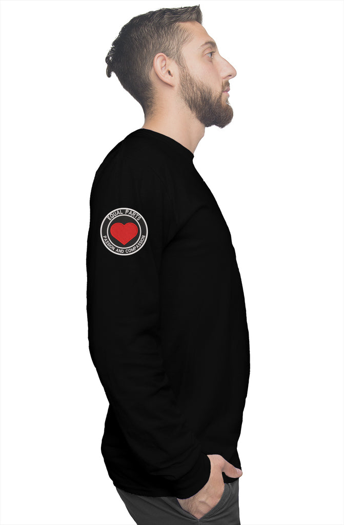 Men's Black long sleeve w/logo/unicorn/sleeve patc