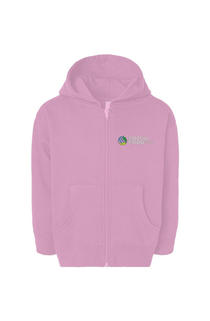 Toddler UNISEX-FIT Full-Zip Fleece Hoodie pink