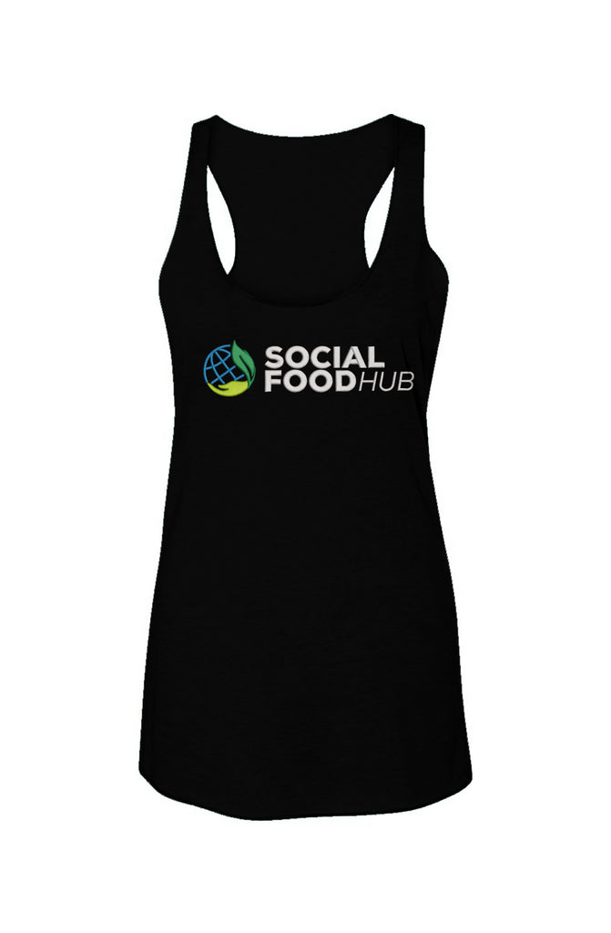 Women's Tri-blend Racerback Tank Black w/Logo