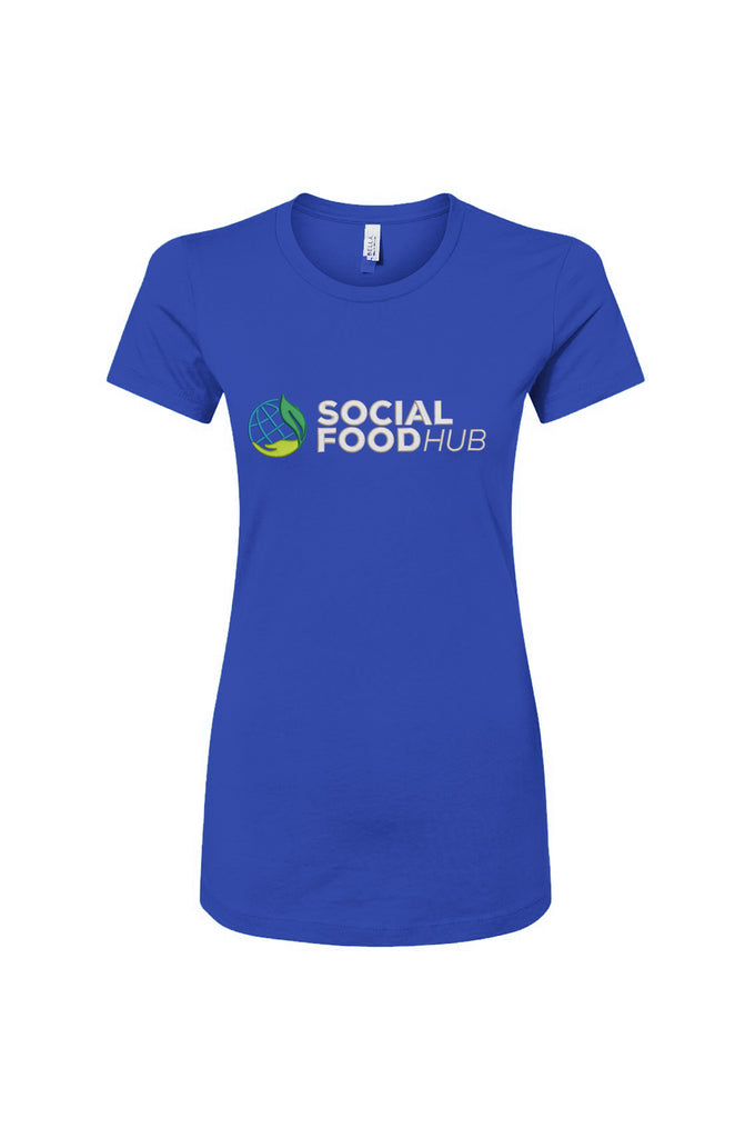 Women's Slim Fit Tee Royal Blue Logo/Sleeve 